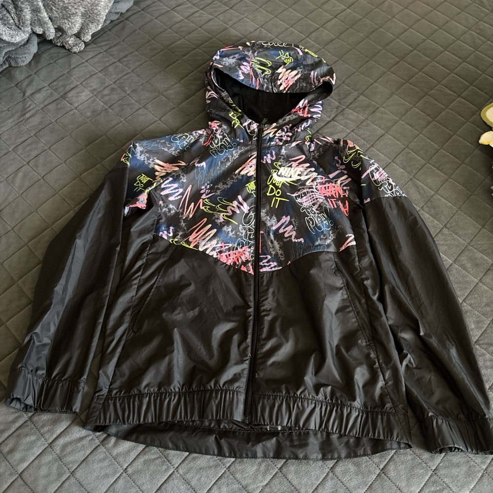 Nike Black Jacket with Neon Graphic Accents